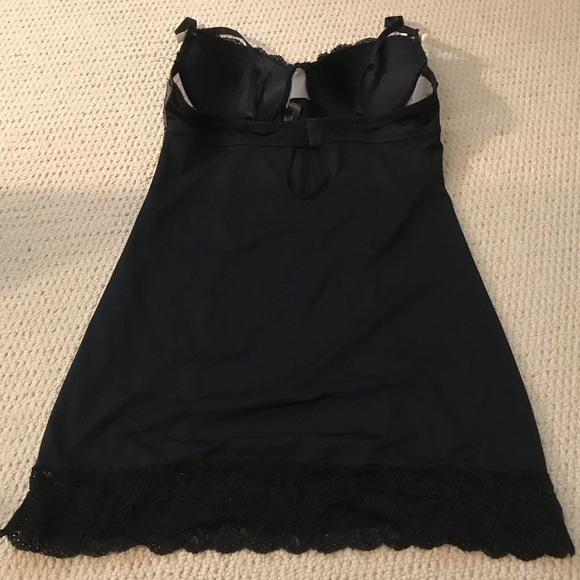 MARILYN MONROE Medium Black Dot Lace Chemise Nightie Slip R $45 - Picture 6 of 6